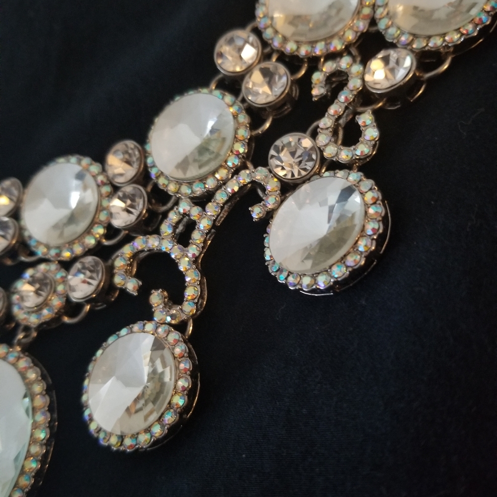 Cache Mirrored Rhinestone Statement Necklace NWT - Picture 10 of 11